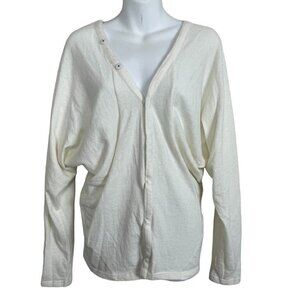B.‎ Chyll Angora Rabbit Hair Snap V-neck Cardigan Sweater Size L Ivory